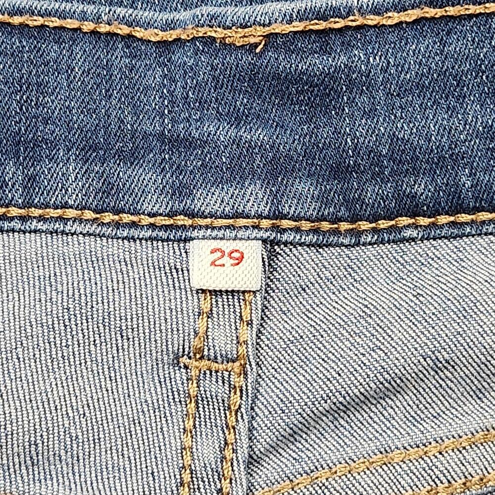 Levis Jeans Womens 29 Blue Mid Rise Straight Crop Stretch Denim Measure 33X25 - Picture 13 of 16